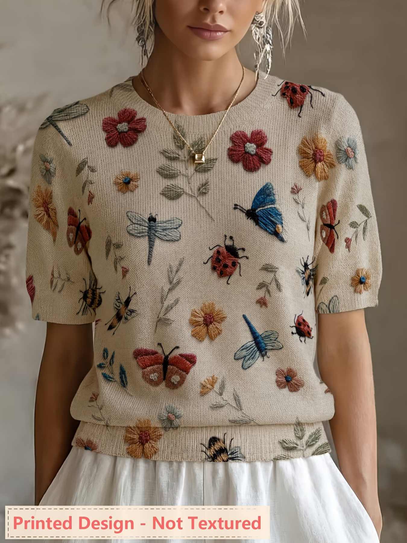Summer Clothing Yarn - Bedrucktes Design - Nicht texturiertes Frühling/Sommer