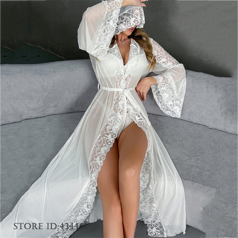 Summer House Clothing - Sexy Perspektive Mesh Braut Hochzeit Robe