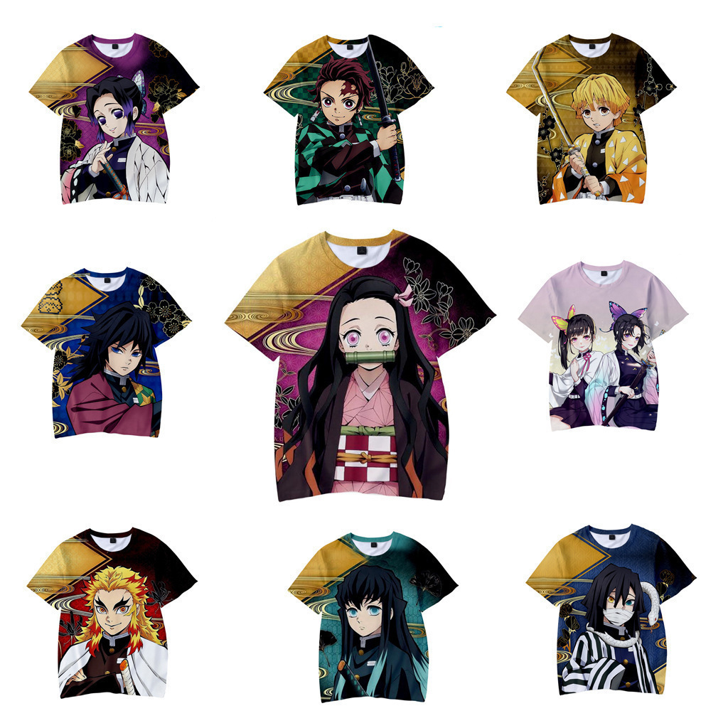 Summer Away Clothing - DemonSlayer Kinder-Kurzarm-T-Shirt Kinderkleidung DemonSlayer Jungen 3D-Druck
