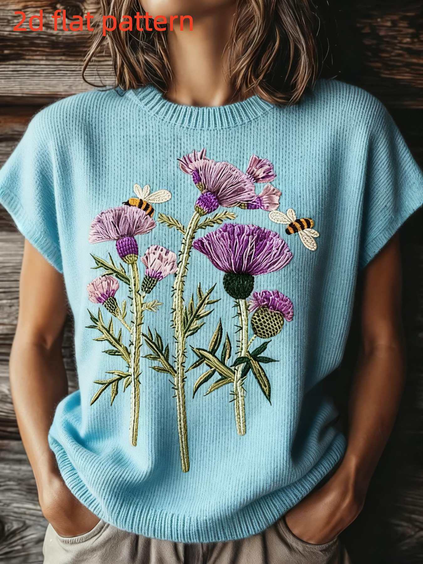 Summer Clothing Yarn - Bedrucktes Design - Nicht strukturiertes Frühling/Sommer