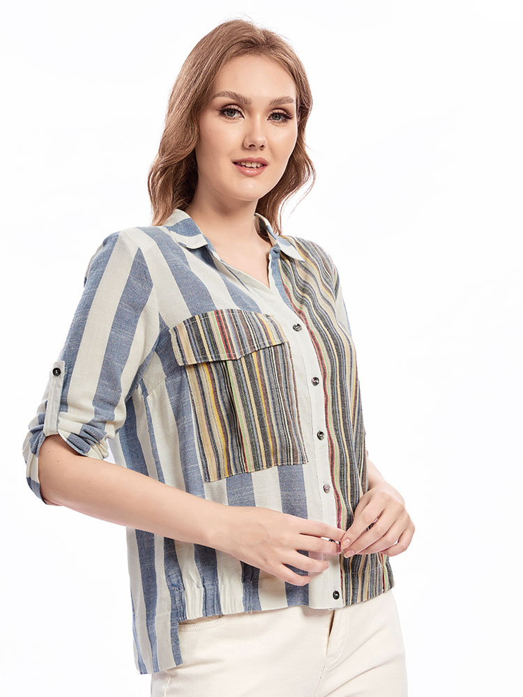 Summer Clothing For 70 Year Old Woman - Das gewebte Revershemd für Damen in