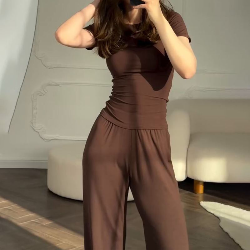 Summer House Clothing - Casual Lange Hosen Anzüge Frauen Oansatz
