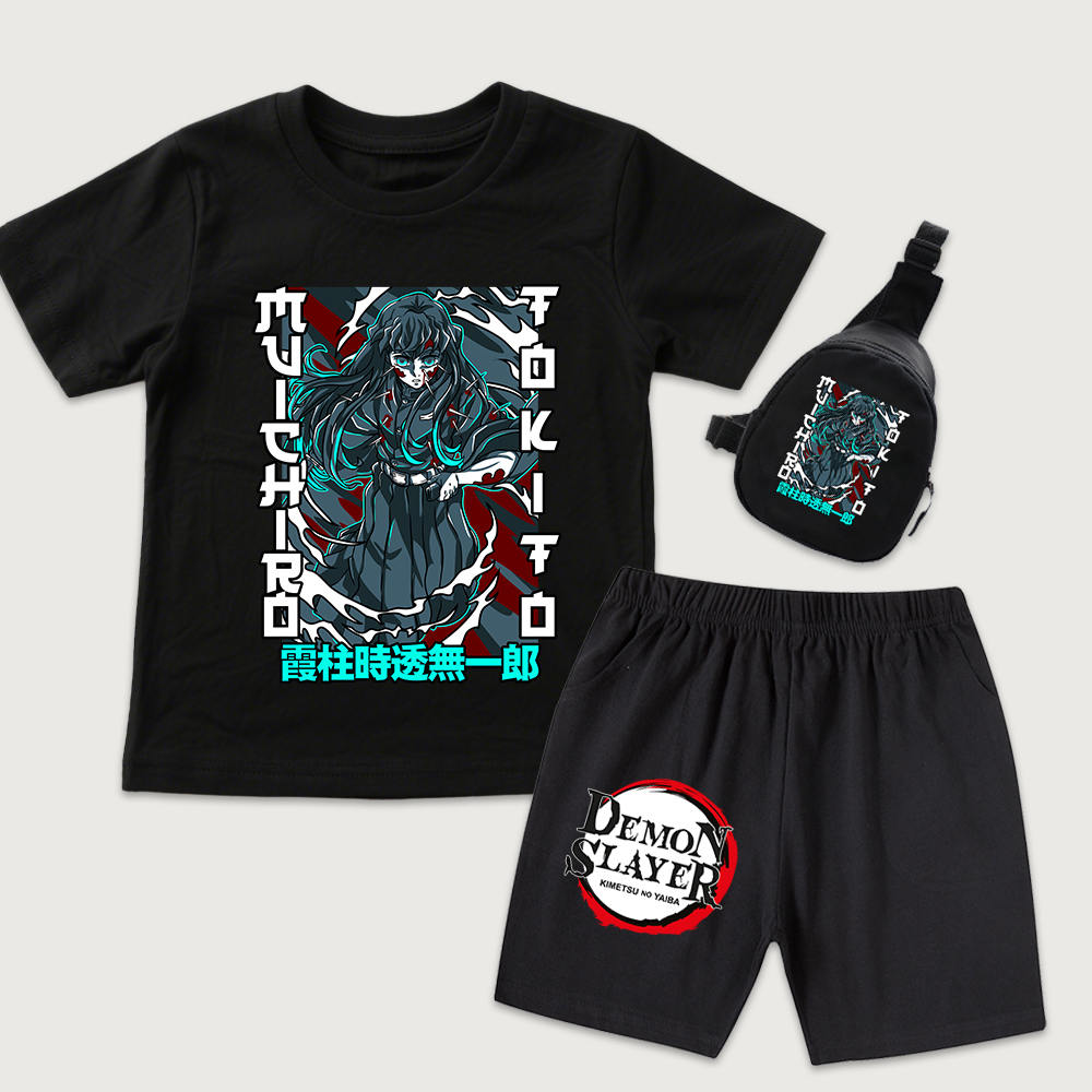 Summer Clothing For Baby Boy - Demon Slayer Muichiro Tokito Anime-Print Kinder