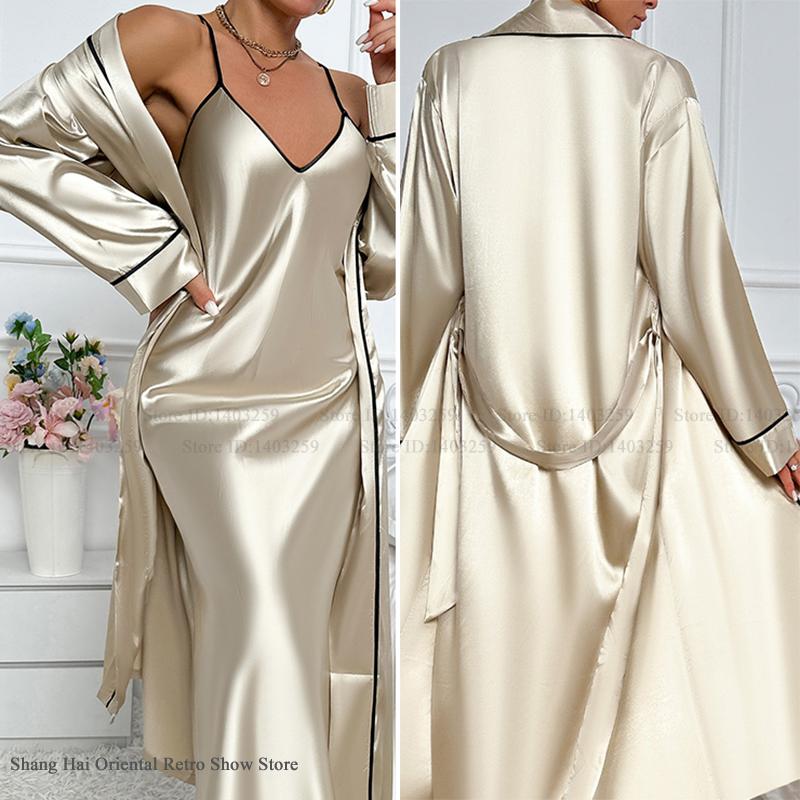 Summer House Clothing - Sexy Lange Twinset Robe Set Chemise