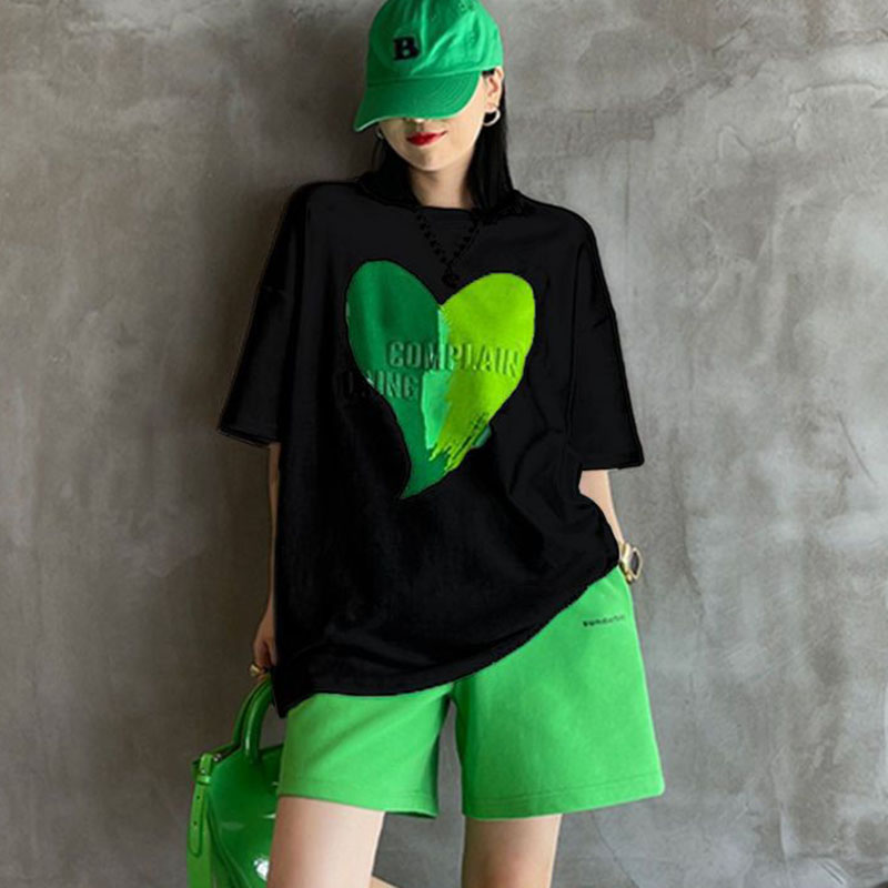 Summer Clothing Young Women - Modische O-Ausschnitt Kurzarm-Blusen mit Aufdruck und