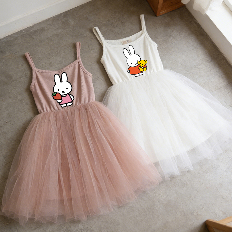 Summer Clothing Baby Girl - Miffys Kinder-Spaghettiträgerkleid Mädchen Cartoon Niedliches Kleidchen