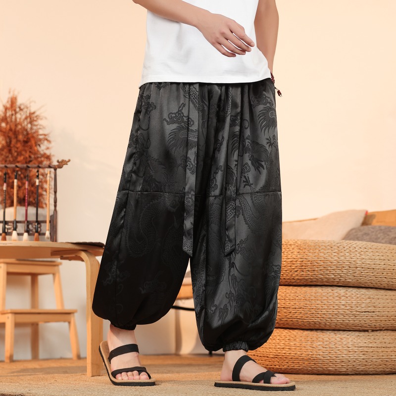 Summer Light Clothing - Männer Breite Bein Hosen Sommer Eis
