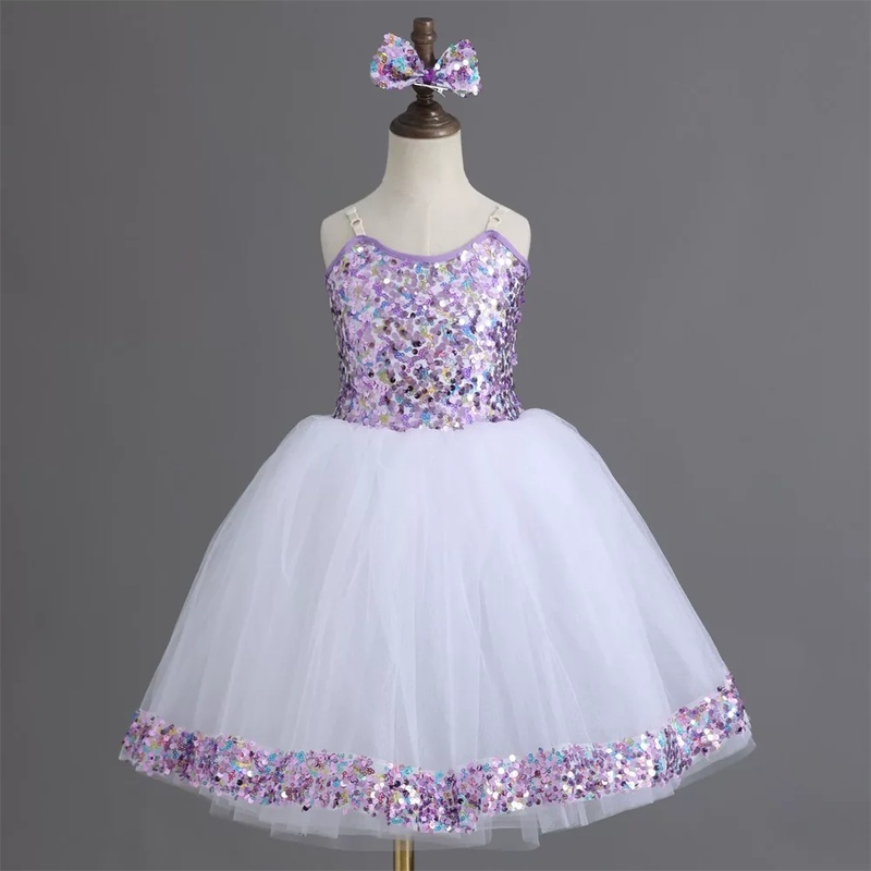 Summer Clothing Looks - ♥ 2026 Neues Sommer-Ballerina-Mädchenkleid, Tutu-Tanzkleidung, Pailletten-Vestidos,