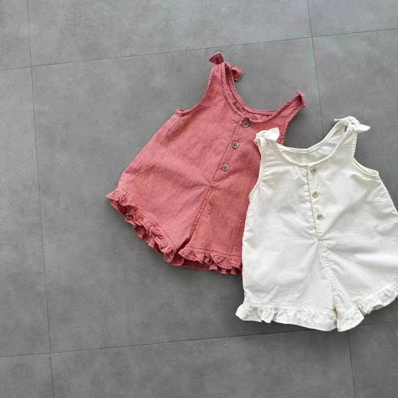 Summer Clothing Baby Girl - HY2831 Mädchen Sommer-Strampler mit Latzhose und