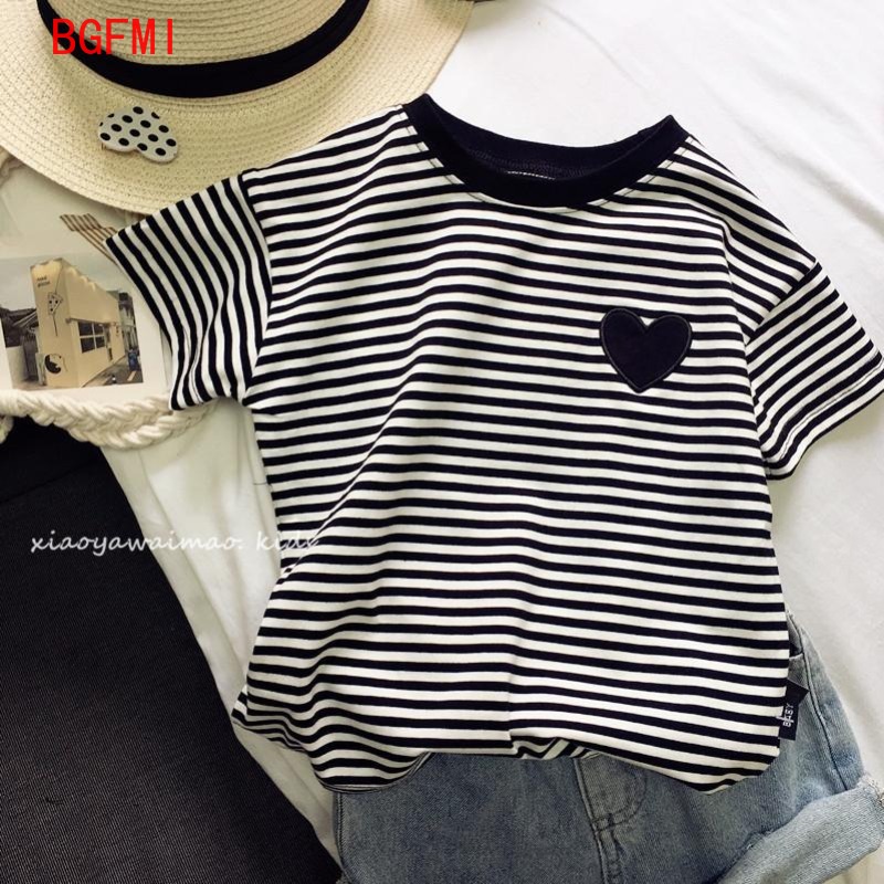 Summer Loving Kids Clothing - Teenager Mädchen Baumwolle gestreift kurz ärmel
