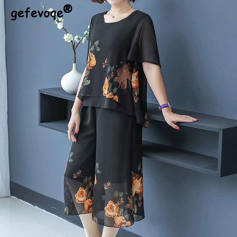 Elegante Mode Blumendruck Spit – Summer Clothing For 70 Year Old Woman Bewertung und Preis