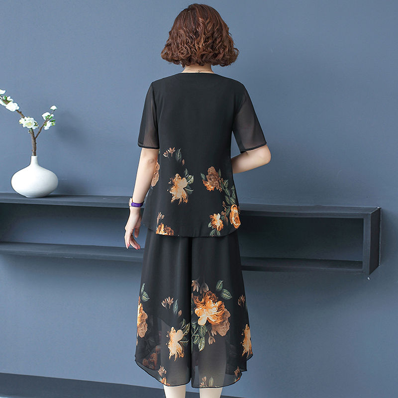 Elegante Mode Blumendruck Spit – Summer Clothing For 70 Year Old Woman Bewertung und Preis