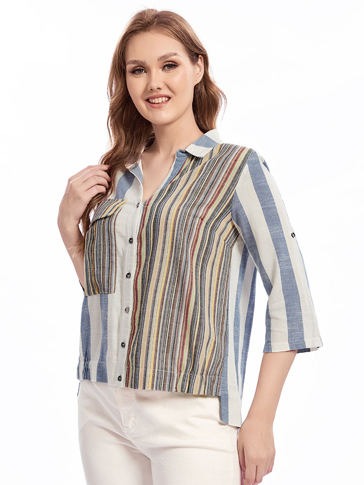 Das gewebte Revershemd für Dam – Summer Clothing For 70 Year Old Woman Bewertung und Preis