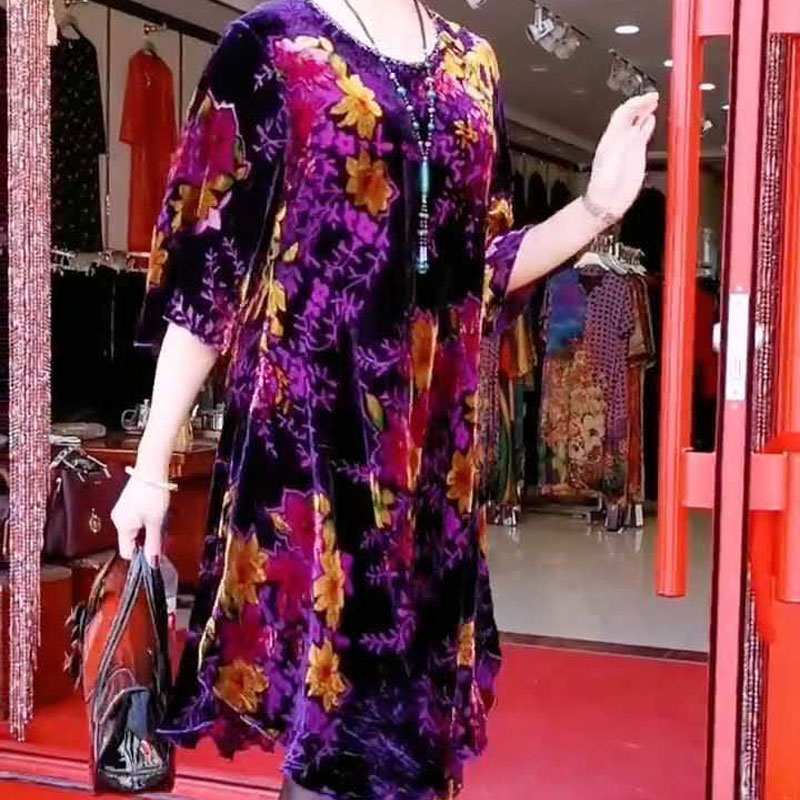Vintage gebrochene Blumen Midi – Summer Clothing For 70 Year Old Woman Bewertung und Preis
