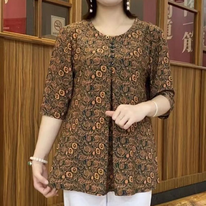 Vintage bedruckte T-Shirt läss – Summer Clothing For 70 Year Old Woman Bewertung und Preis