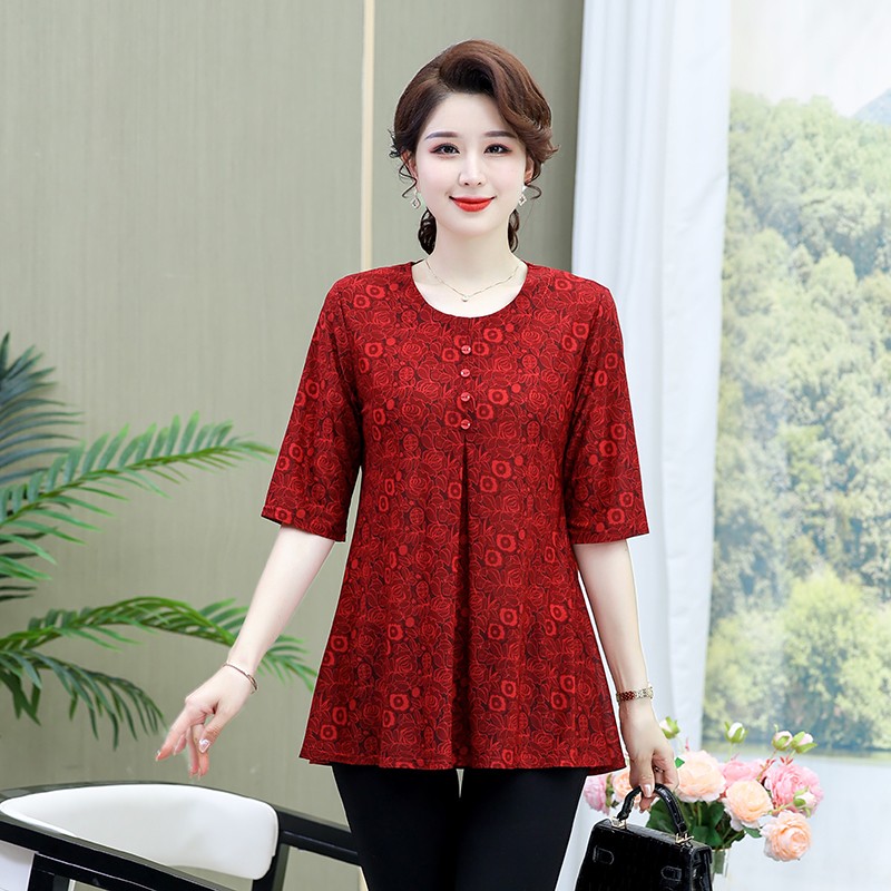 Vintage bedruckte T-Shirt läss – Summer Clothing For 70 Year Old Woman Bewertung und Preis
