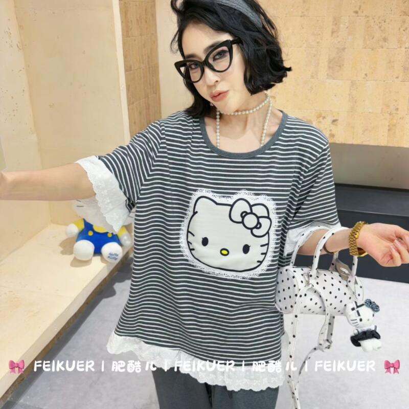 Sommer Neu Hello Kitty Gestrei – Summer Clothes Bewertung und Preis